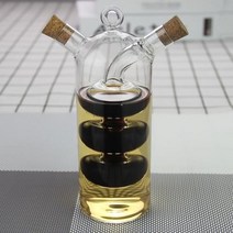 사각 양념통 세트 대용량 조미료 더블 레이어 소스 오일 병 식초 유리 밀폐 주방 보관, 150ml