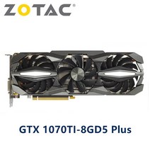ZOTAC GTX 1070 / 8GB 게임용 GPU 비디오 카드 NVIDIA GeForce 그래픽 데스크탑 PC 컴퓨터, 02 GTX-1070-Ti-8GB-PIus