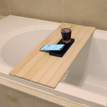 트리스토어 편백나나무 원목 접이식 욕조덮개 욕조트레이, 1개, 편백나무 원목 접이식 욕조덮개(대)