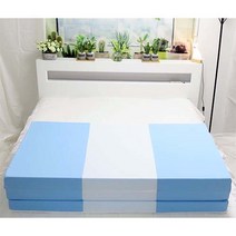 SEJEL.F (세젤에프) 3단 폴리 접이식 매트리스 배색 HR스펀지 싱글매트 블루 & 화이트 7.5CM, 퍼플 & 브라운