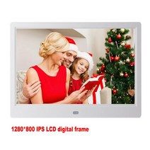 디지털액자 전자 프레임 액자 모니터10 인치 디지털 포토 프레임 HD 1280*800 IPS LED 백라이트 전체 기능, 03 IPS white color_01 EU 플러그