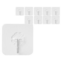 강력 투명접착식 후크걸이, 10개