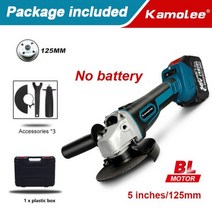 그라인더 전기 속도조절 그라인드 Kamolee M14 125MM 5 인치 브러시리스 무선 앵글 18500RPM 4 단 절단 마끼다 18V 배터리 호환, No Battery Plastic, 125mm EU