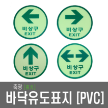 비상구표지 원형축광표지 바닥유도표지 비상구 EXIT 피난구 비상 PVC, 1.직진방향 PVC(소형-100Ø)