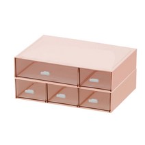 라라하우스 책상정리 멀티박스 미니서랍 수납정리함, 2단 2칸+3칸, 핑크