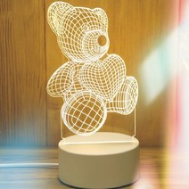 sgt 인테리어소품조명 LED 3D 아크릴 입체 무드등 수면등 수유등 남녀노소 기념일 축하선물, 8.곰돌이