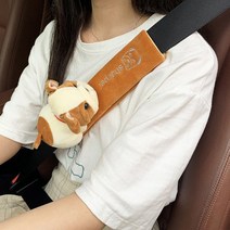 자동차안전벨트커버 인형 쿠션 차량용품, 안전벨트커버 LOVE 곰