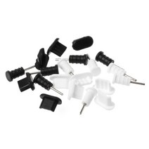 10 세트 충전 포트 마이크로 USB 플러그 보호 안드로이드 스마트 폰 용 3.5mm, 검은색
