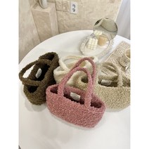 (DIY) 테디백 뜨기 코바늘 패키지 탄탄한 뽀글이 가방 뜨개 키트 겨울 숄더백 핸드백, 얼그레이