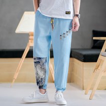 리넨 배기 팬츠 조거 패치워크 린넨 캐쥬얼 바지남자 차이나 드로스트링 스키니 긴바지 클래식 A266 4995131508