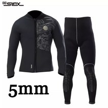 웻슈트 웨이크보드복 5mm 다이빙 잠수복 재킷과 바지 남성 네오프렌 다이빙 카이트 서핑 수중 옷 정장 앞 지퍼