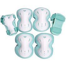 휠러스 아동용 스마트 인라인 자전거 킥보드 보호대 좌우 3종 세트, 올리브