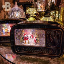 본디자인랩 빈티지 라디오 크리스마스 오르골 워터볼 무드등 눈사람 산타 스노우볼, 라디오 산타 (YJ 2263 A)