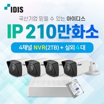 국산 IDIS 아이디스 210만화소 IP 실외4대 CCTV 자가설치세트 네트워크 PoE (HDD 2TB 포함)