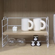 식탁위수납장 조립 선반랙 미니 선반장 우드 다용도 수납 선반, 화이트우드