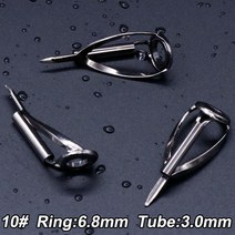 Gunsmoke낚싯대 팁 수리 키트 18 32mm 빌딩 스테인레스 스틸 세라믹 링 스피닝 낚싯대 가이드 3 피스, 사이즈10  3.0mm  3Pcs