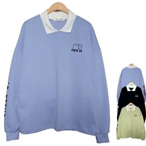 말괄량이[봄-치얼업카라] 맨투맨 남녀공용 여아 남아 주니어 아동복 10대 기본핏 배색