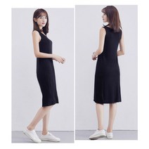 여자 여름 데일리 민소매 면 미디움 원피스 치마 _ 59418EA