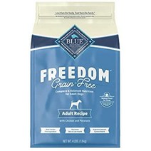 블루 버팔로 freedom grain free natural 성인 건식 강아지 사료, 4파운드(1팩)