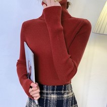 골프 방풍 니트 여성 여성 풀오버 터틀넥 스웨터 가을 긴 소매 슬림 기본 저렴한 점퍼 단색 탑