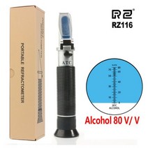 RZ 굴절계 알코올 알코올 측정기 0 ~ 80% V/V ATC 휴대용 도구 비중계 농도 스피릿 테스터 굴절계, China, RZ116-WHITE