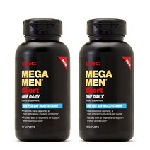 GNC Mega Men Sport One Daily Mens Multivitamin 메가맨 원데일리 남성 멀티비타민 60정 2팩, 1팩, 1