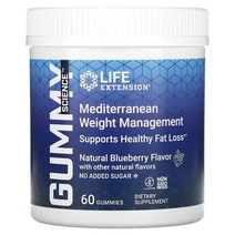 Life Extension 지중해식 웨잇트 관리 Mediterranean Weight Management 블루베리 맛 구미 60개 1팩
