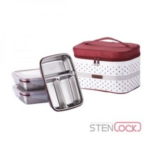 스텐 락 스테인리스 도시락 찬합 3단 사각 소 밀폐 야외용 통, 단품