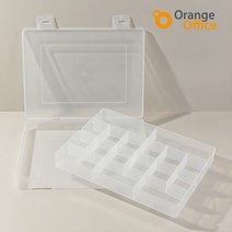 오렌지오피스 칸막이 수납 멀티 케이스 17칸 분할 소품 비즈 낚시용품 휴대용 정리함 손잡이, 손잡이형(화이트), 1개