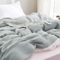 러빙랩 에이브릴 순면 80수 4겹 이불 타월이불 거즈이불, 블루