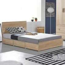 젠틱가구 뉴에드 수납형 침대프레임 슈퍼싱글 엔틱 서랍 평상, 단품