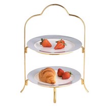 애프터눈티 접시 세트 홈 카페 과일 디저트 플레이트, 스몰 - 8인치 (블랙)