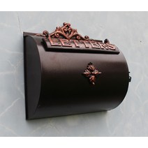 전원주택 우체통 우편함 가든 정원 유럽 정원 홈 캐스트 알루미늄 공예 벽걸이 편지 상자 철제 빌라 장식, 한개옵션0