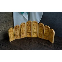 회양목 8단 접이식 불감 휴대용 불교 인테리어 소품 아미타불 천수관음 대세지보살 미륵불, 단품, 단품