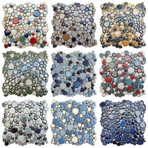 세라믹 자갈 돌 DIY 타일 30X30 미끄럼 방지 바닥 매트 발 마사지 화장실 온천 목욕탕 인테리어, 30X30 2개, 에메랄드 그린 DIY-016