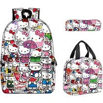 가방 학생가방 QICDUIGK 만화 귀여운 학교 배낭 세트 경량 대용량 Bookbag 노트북 소녀 선물 127764
