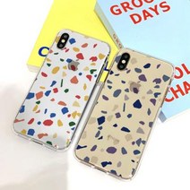 JJU 테라조 컬러풀 소프트젤리케이스 아이폰13PROMAX:비비드블루, 1개