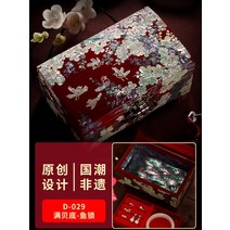 자개장 레트로 반닫이 쥬얼리 케이스 옻칠 미니수납장, 잠금 수납박스
