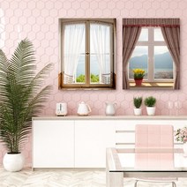 유홍아트 세로형 창문 바다 윤슬 풍경 사진 그림 액자 캔버스 3호 (8555453), 1.감성풍경창문