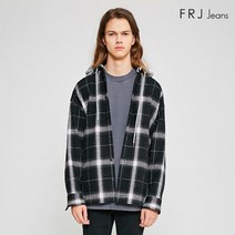 FRJ 유니 오버핏 울라이크 체크 후드셔켓 F94U-SH039A