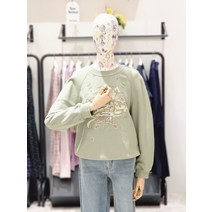 써스데이아일랜드 플라워 아트웍 모크넥 스웻셔츠 T228MST235