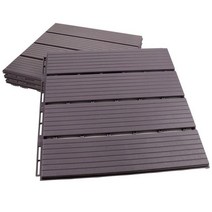 베란다 데크 타일 마루 테라스 우드 4pcs 30cm 나무 연동 방수 미끄럼 방지 야외, 회색