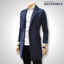 블루포스 남성용 게리칼 롱 자켓 슬림핏 남자 정장 코트 간절기 클래식 재킷