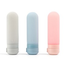 휴대용 실리콘 공병 여행용 화장품 샴푸 리필 튜브 용기, 핑크1   블루1   그레이1 세트