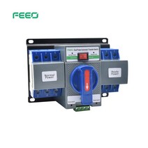 자동절체기 회로 자동 차단기 이중전원 FEEO 미니 스타일 딘 레일 2P 3P 4P ATS 이중 전원 자동 전환 스위, 3P Blue_63A