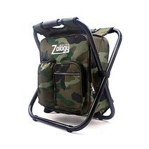 Zology 접이식 캠핑 의자 스툴 백팩 쿨러 단열 피크닉 가방 포함 하이킹 위장 시트 테이블 장비 야외 낚시 사냥 선물 남성용