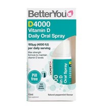 베터유 영국 BetterYou D4000 Vitamin D 비타민D 4000 데일리 구강 스프레이 페퍼민트맛 15ml, 1팩