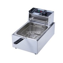 튀김기 10l 스테인레스 스틸 상업용 전기 튀김 스토브 단일 실린더 무연 치킨 감자, 110v, 10리터