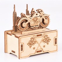 움직이는 자장가 크리스마스 우드 수동 제작 하우스 뮤직박스 diy 피아노 오르골 만들기, 20.씨티즘 오토바이 오르골