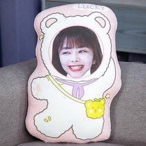 사람 얼굴 모양 봉제 인형 주문 제작 생일선물추천 10대여자, AH_40cm(한 면에 그림 있음)